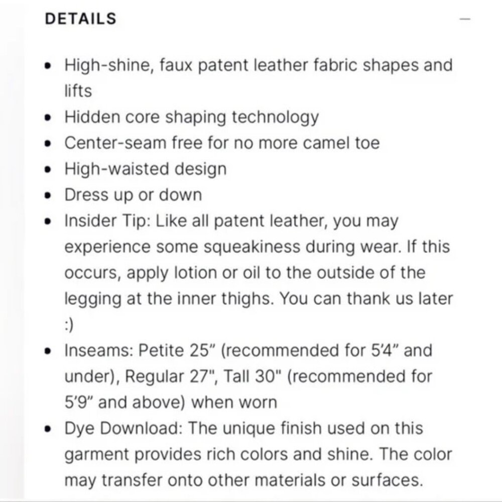 NWT Spanx Faux Patent Leather Leggings Tall Ruby Large 20301T - Picture 10 of 11